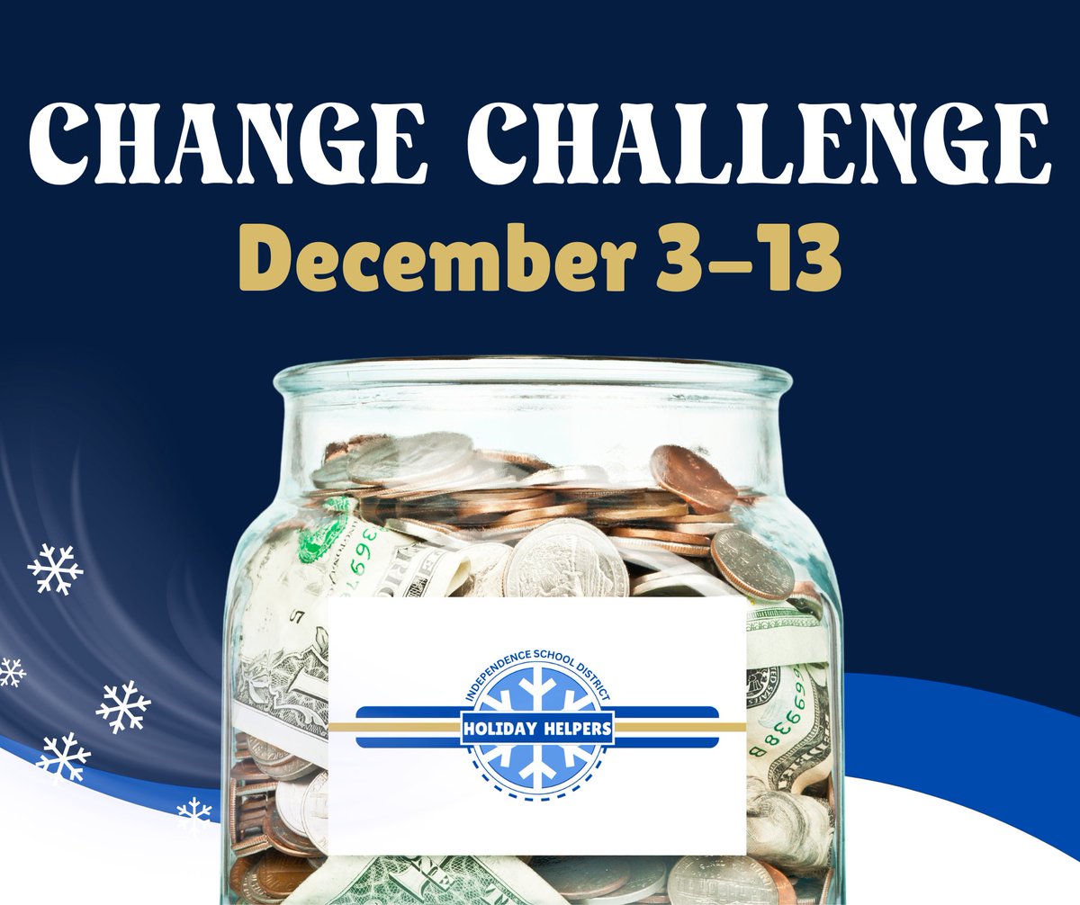 Now through Dec. 13, donate loose change or give online to support families in need through the Holiday Helpers Program: weblink.donorperfect.com/HolidayHelpers.

Top fundraising school wins a reward! Every penny counts! 🪙✨