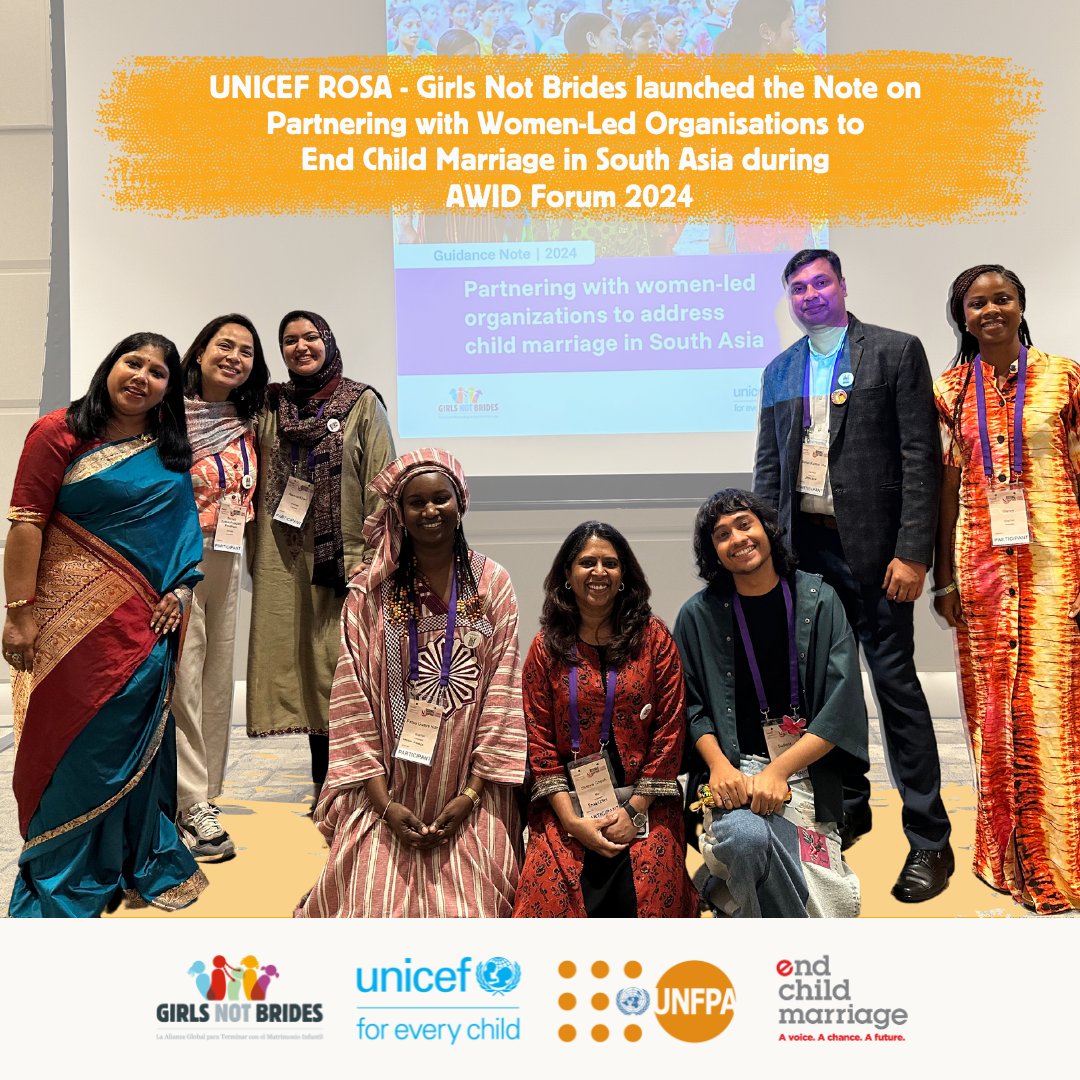 GirlsNotBrides's tweet photo. At the #AWIDForum, we launched a new guidance note with @UNICEFROSA spotlighting women-led organisations in South Asia addressing child marriage.

Read the guidance note: https://t.co/yeU7Tqdr3b https://t.co/myStIOoqbv