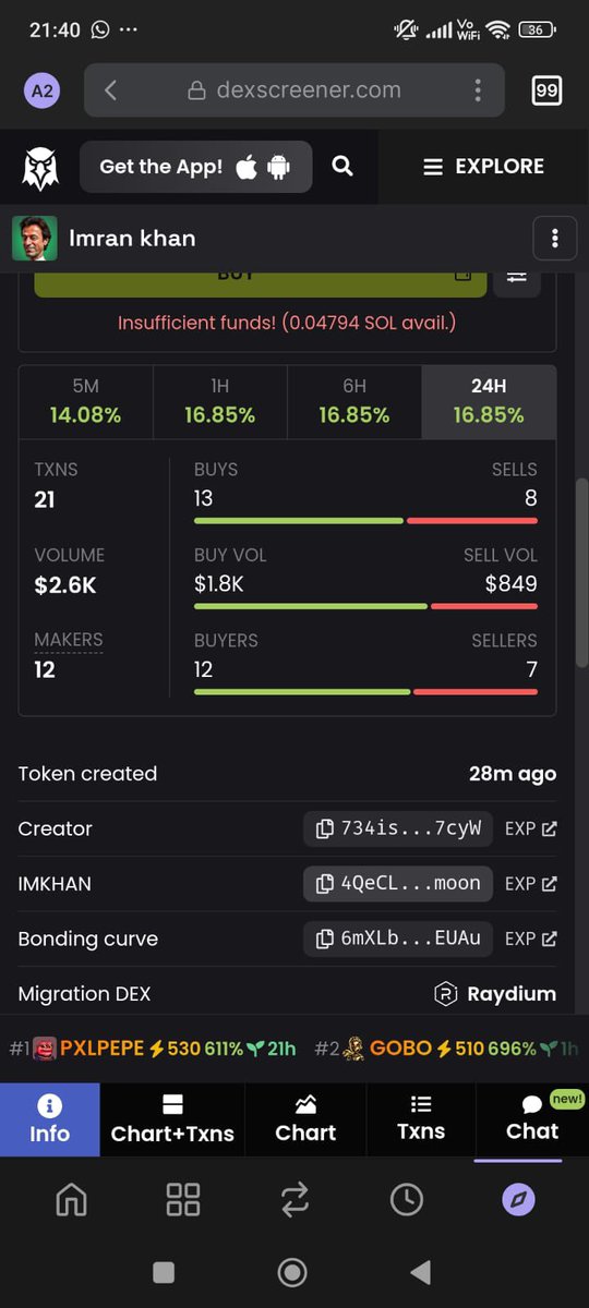 investrone1's tweet photo. Token name as IMKHAN just launched 
May be a game changer 
Contract address 

4QeCLRgRdCHq26AQCRft77mpzuHE6YzcQ9mcYDWamoon

Buy the coin it’s sky rocketing 

#ImranKhan #ReleaseImranKhan #IMKHAN #imrankhancoin #pti #pakistan https://t.co/fet7jjZvyg
