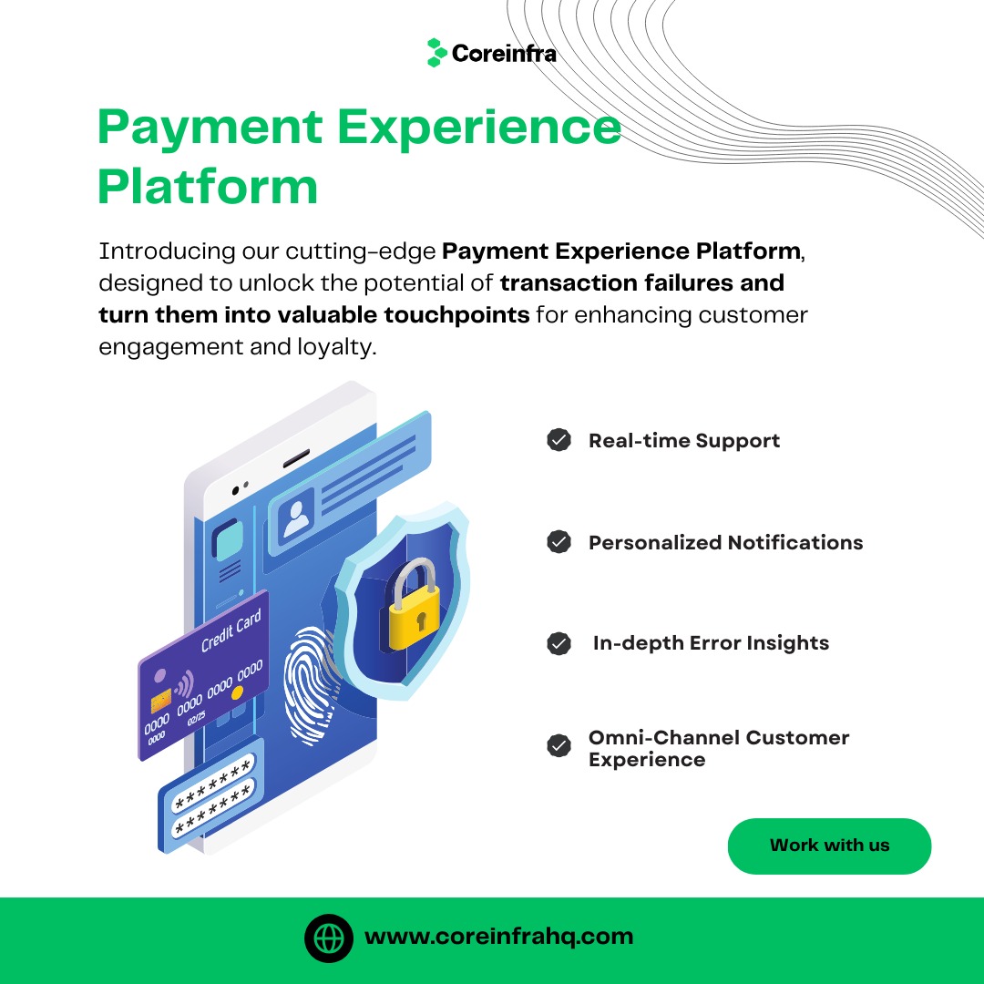 CoreInfraHQ's tweet photo. Don't let failed payments slip through the cracks.🚫

Our Payment Experience Platform empowers you to turn these moments into valuable customer interactions.

Partner with us today! https://t.co/6npaLcQSLc