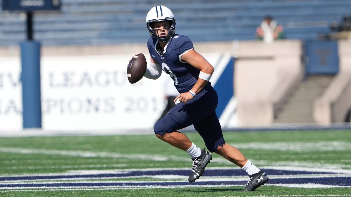 FletcherWDSU's tweet photo. NO reporting 
JUST opinion

Given uncertainty at QB position for Tulane (Mensah portal, Horton portal, Thompson could be in portal after bowl)

I think NOLA product, Grant Jordan interesting option for Green Wave

2024 at Yale:
Passing
1,938 yards 
22 TDs
Rushing 
360 yards
5 TDs https://t.co/Sb0zJ7DkBT