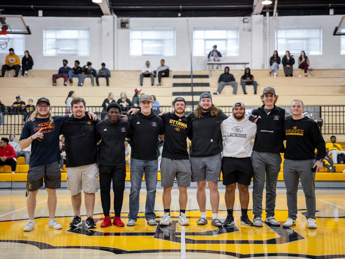 Braves Athletics (@bravesathletics) on Twitter photo Members of the 2024 <a href="/OU_MLAX/">Ottawa Men’s Lacrosse</a> team received their KCAC Championship rings on Saturday! 💍
#BraveNation Members of the 2024 <a href="/OU_MLAX/">Ottawa Men’s Lacrosse</a> team received their KCAC Championship rings on Saturday! 💍
#BraveNation