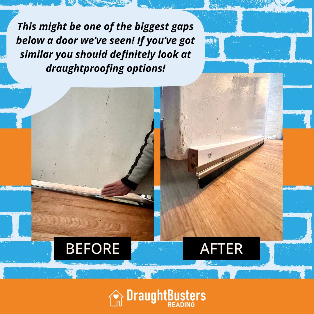 Our #DraughtBusters volunteers were at a home the other week and found this door that needed draughtproofing. They got to work and installed a door brush draught excluder. Get support and loads of DIY advice on our website. draughtbusters.net/get-support/ #Rdguk #EnergyPoverty