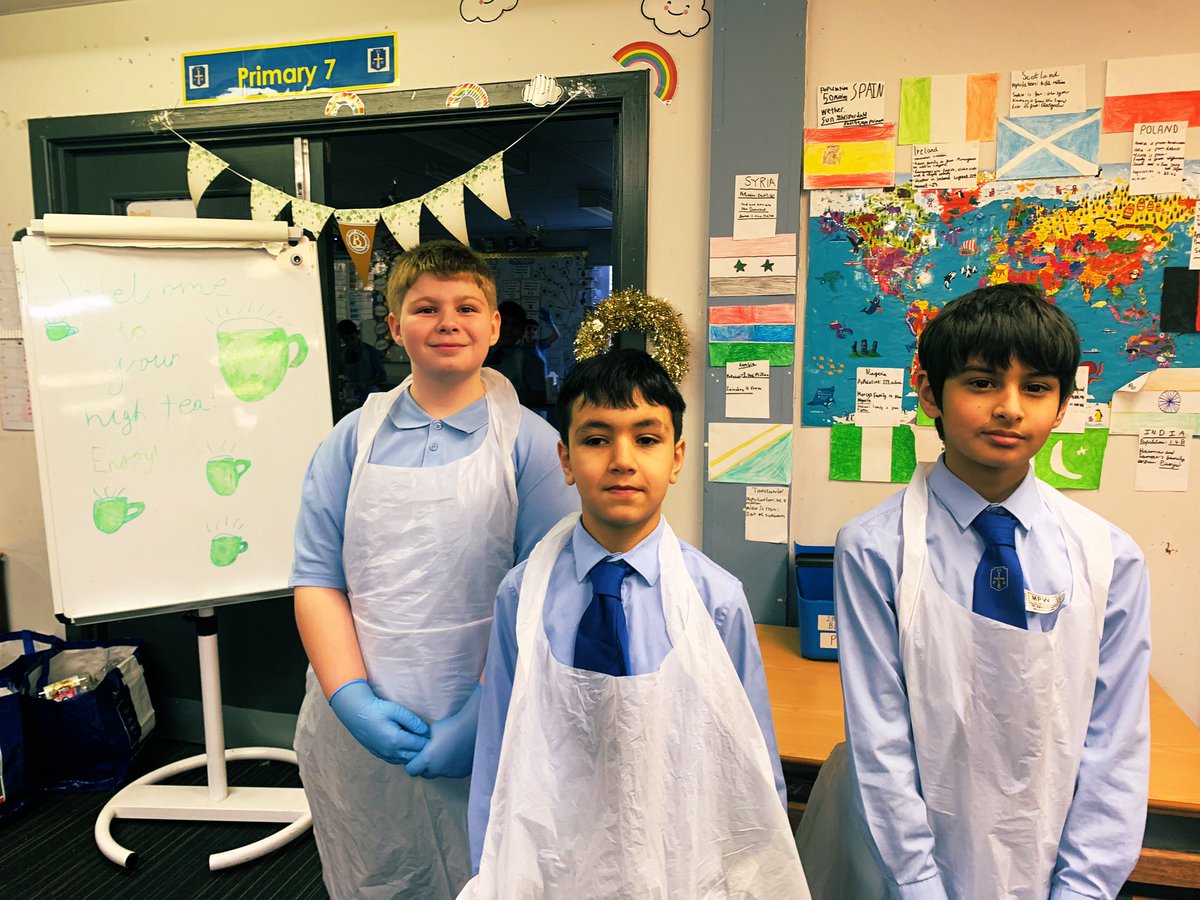 misscmooney's tweet photo. P7 hosted a posh Christmas Tea for the teachers today to raise money for @BlairvadachOECβοΈ π₯ͺπ§
We learned about food hygiene, dietary needs, roles of a cafe and customer service.
We took a break with cake afterwards π°
@stpaulwhiteinch
#youngworkforce
#effectivecontributors. https://t.co/dtBQzPfhox