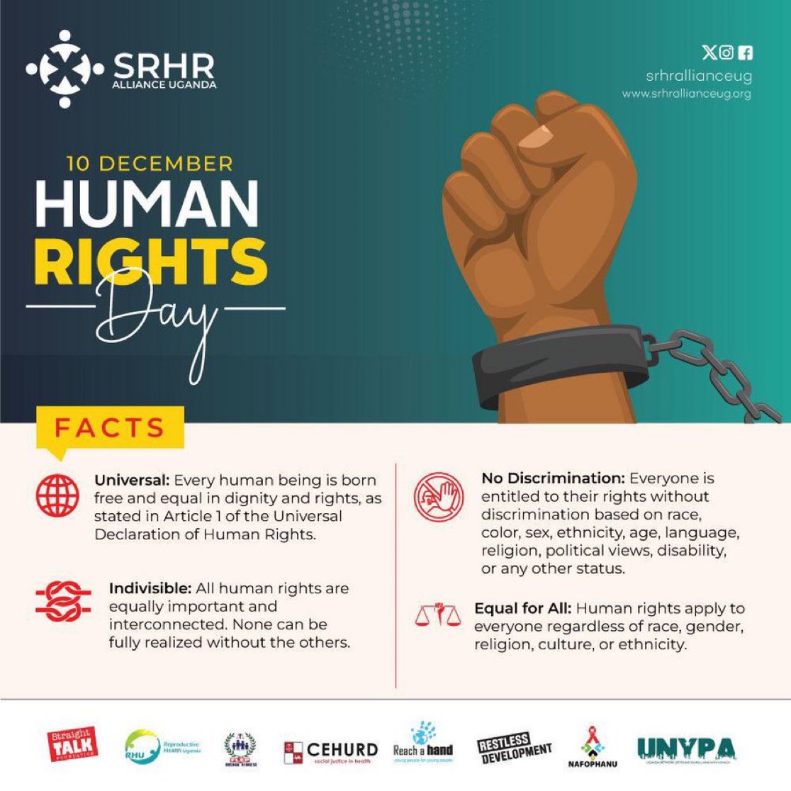 kamaroma22's tweet photo. On this day, we strive to promote awareness of human rights and encourage efforts to protect and uphold these rights globally as this year’s theme, we focus on issues like equality, dignity, justice, and freedom.
#HumanRightDay
#SRHR4ALL https://t.co/0KgRuMKCQD