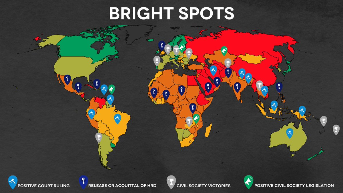 On this #HumanRightsDay a closer look at bright spots &amp; advancements to protect rights in 2024.

Interactive map spotlights civil society triumphs, the release of activists from prison, as well as positive court rulings &amp; legislation: web.civicus.org/Brightspots2024