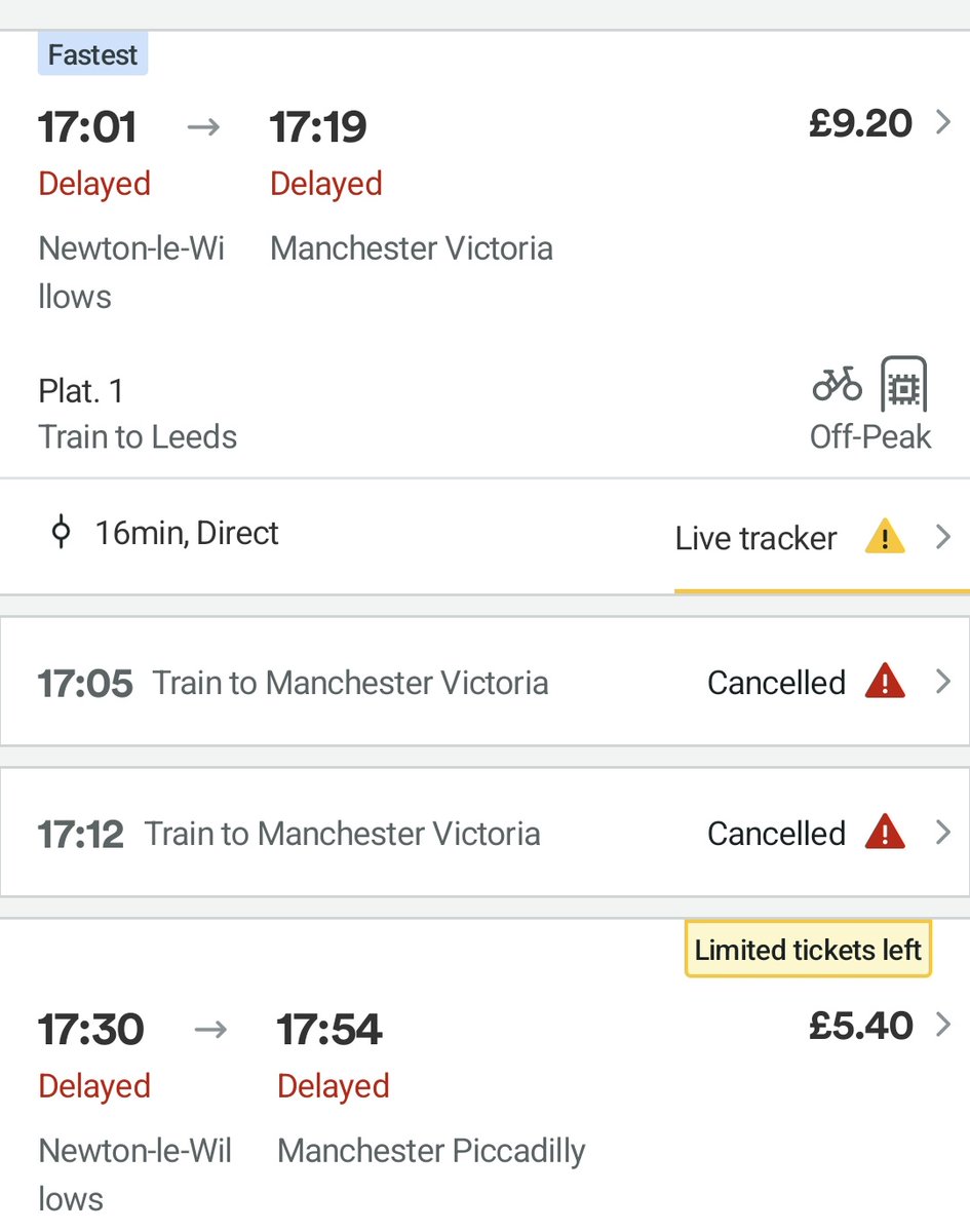Carrdashian25's tweet photo. @northernassist any idea why all these trains are cancelled or delayed from NLW? https://t.co/toDTKu7aM9
