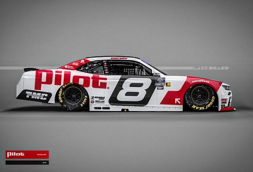 BLACKBEARDltd's tweet photo. New design for @PilotFlyingJ and their new branding @sammysmithSS and @JRMotorsports https://t.co/SJn6JZ0jey