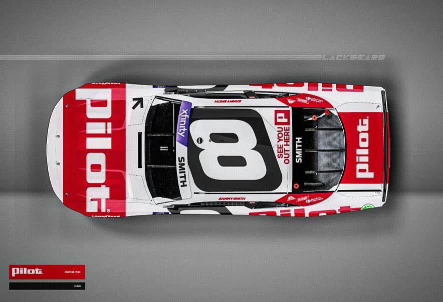 BLACKBEARDltd's tweet photo. New design for @PilotFlyingJ and their new branding @sammysmithSS and @JRMotorsports https://t.co/SJn6JZ0jey