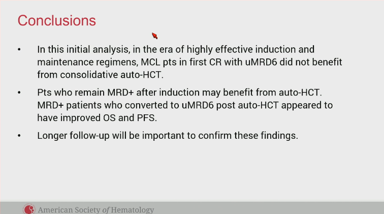 Lymphoma Hub (@lymphomahub) on Twitter photo CONGRESS #ASH24 | LBA
<a href="/timfenske/">Tim Fenske</a>, <a href="/MedicalCollege/">Medical College of Wisconsin</a> presented an initial report from the phase III ECOG-ACRIN trial. The 3-yr OS for Arms A and B were 86.2% and 84.8% in treated as assigned pts, and 81.9% and 85.1% for Arms C and D, respectively. MCL pts in first CR with uMRD6 did CONGRESS #ASH24 | LBA
<a href="/timfenske/">Tim Fenske</a>, <a href="/MedicalCollege/">Medical College of Wisconsin</a> presented an initial report from the phase III ECOG-ACRIN trial. The 3-yr OS for Arms A and B were 86.2% and 84.8% in treated as assigned pts, and 81.9% and 85.1% for Arms C and D, respectively. MCL pts in first CR with uMRD6 did