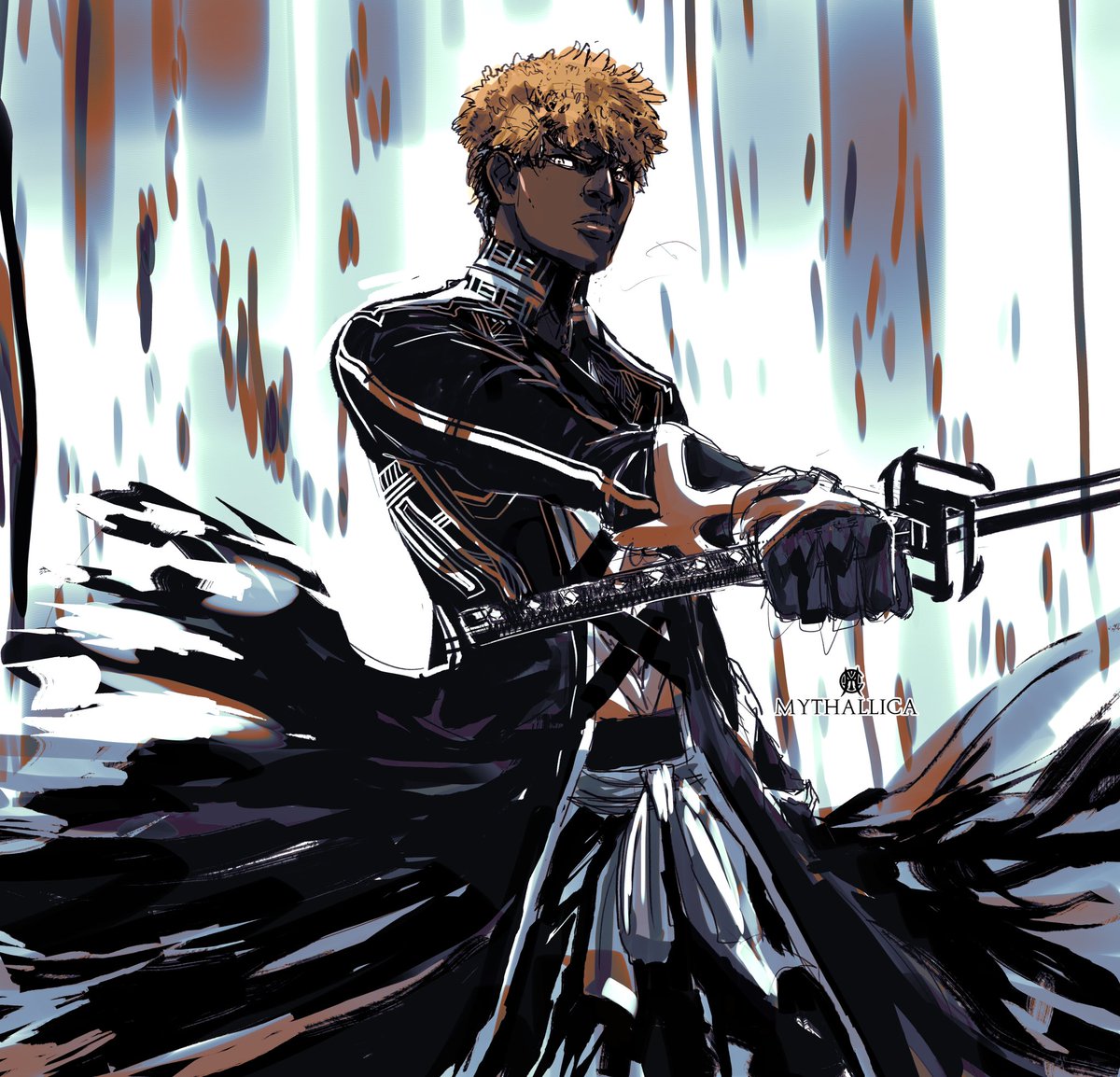 MYTHALLICA's tweet photo. Black Ichigo and his Hollow Form https://t.co/DX0T5WlFeI