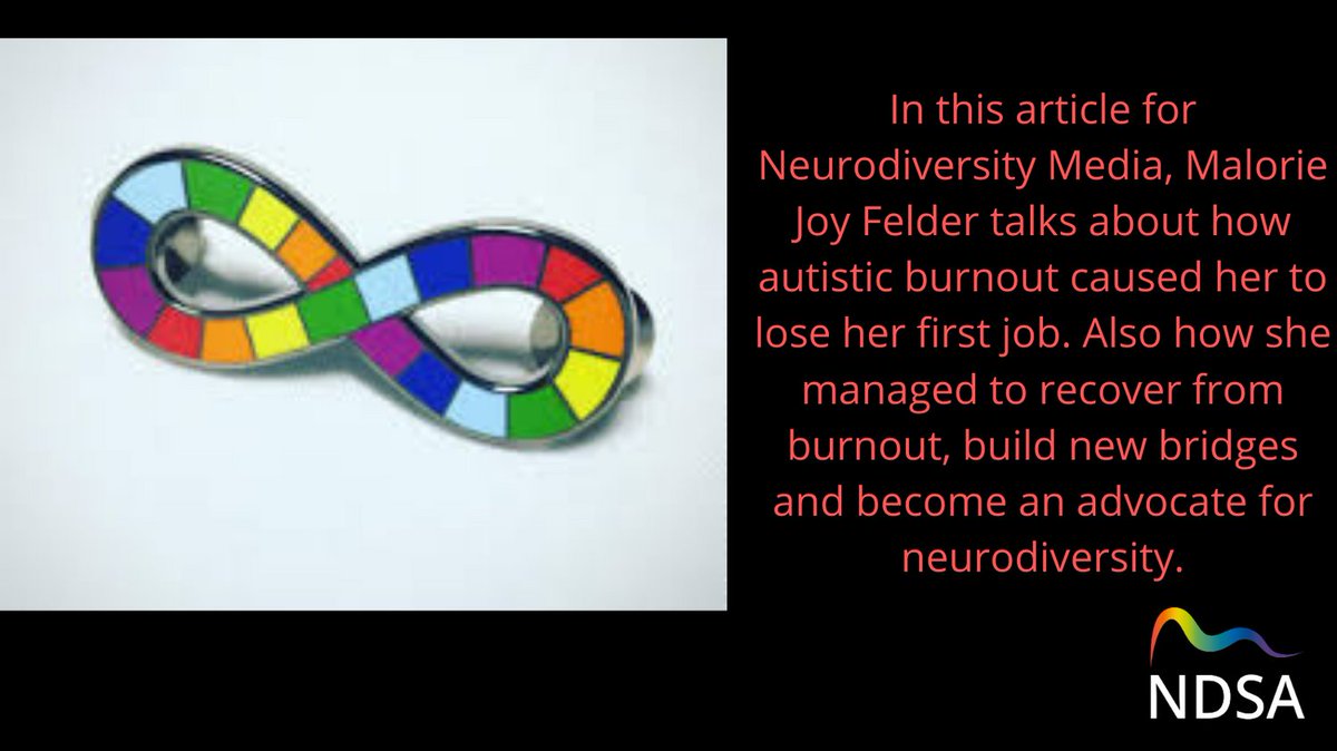 NDSA_UK's tweet photo. 'In this article, Malorie Joy Felder talks about how autistic burnout caused her to lose her first job. Also how she managed to build new bridges & become a neurodiversity advocate.' #ActuallyAutistic #NDAtWork https://t.co/69YHlDPtqf https://t.co/nPE6R32CRy https://t.co/VUHC3AC6br