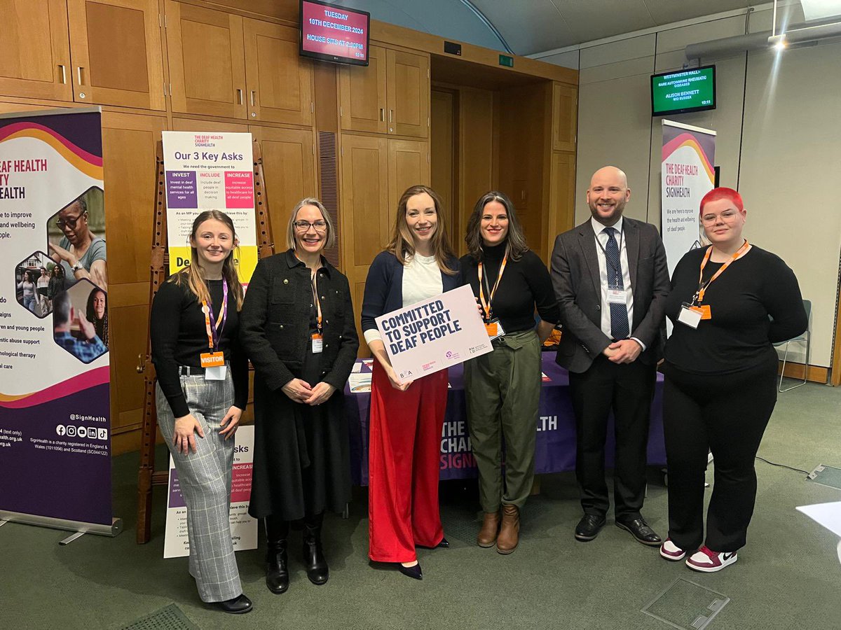 catkinson80's tweet photo. Thank you to Disability Minister @StephenCTimms for speaking at our Deafness event in Parliament with - @RNID, @SignHealth @BDA_Deaf
&amp; @NDCS_UK. https://t.co/Ng3ID2dp9h