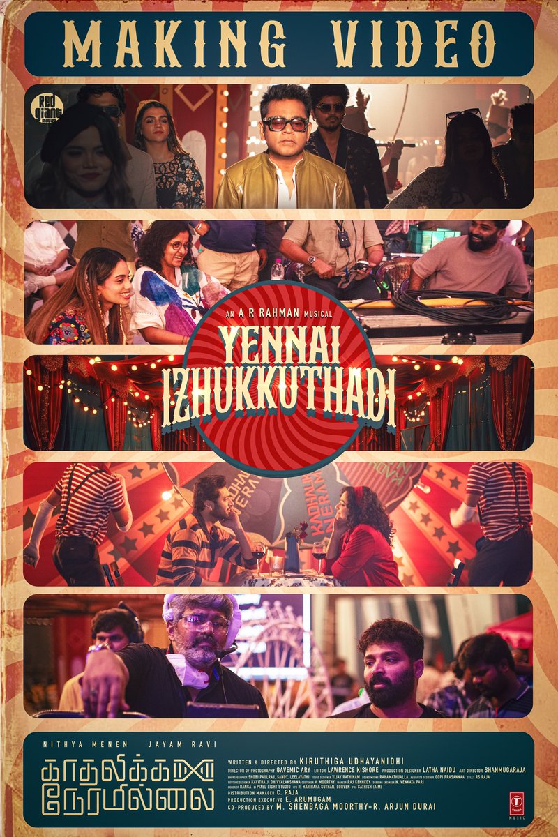 astrokiru's tweet photo. Behind the scenes of #YennaiIzhukkuthadi from #KadhalikkaNeramillai 💞

https://t.co/PQbQSFseXU

“காதலிக்க நேரமில்லை”

@actor_jayamravi @MenenNithya @astrokiru @RedGiantMovies_  @talktodhee @arrahman @tseriessouth  @Lyricist_Vivek @shobimaster @iYogiBabu @VinayRai1809 @LalDirector  @highonkokken @TJBhanuOfficial @LakshmyRamki @VinodhiniUnoffl @ManoSinger_Offl @dopgavemic @editorkishore @MShenbagamoort3 @artdir_raja @lathathevegan @Kavitha_Stylist @gopiprasannaa  @iamSandy_Off @KumarLeelavathi  @KavingarSnekan  @MashookRahman @r_stills @svijayrathinam @MashookRahman @teamaimpr