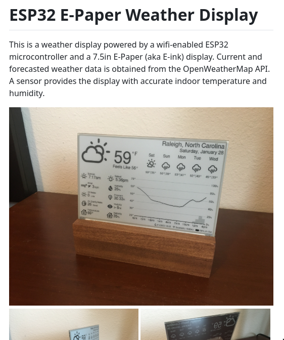 tom_doerr's tweet photo. This looks amazing. The display only costs $45 and there even is an e-paper color version for $67. Would make a great Christmas present https://t.co/ooLYykj6Yo
