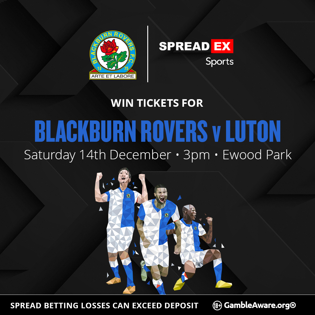 We are giving you the chance to win a pair of tickets to <a href="/Rovers/">Blackburn Rovers</a> 🆚 Luton!🎟️

For the chance to win🥇:

1⃣ Follow us , Repost this post &amp; Tag a mate!♻️
2⃣ Enter your details in the entry form below⤵️
spreadex.com/blackburnga

TS&amp;C's apply🔞