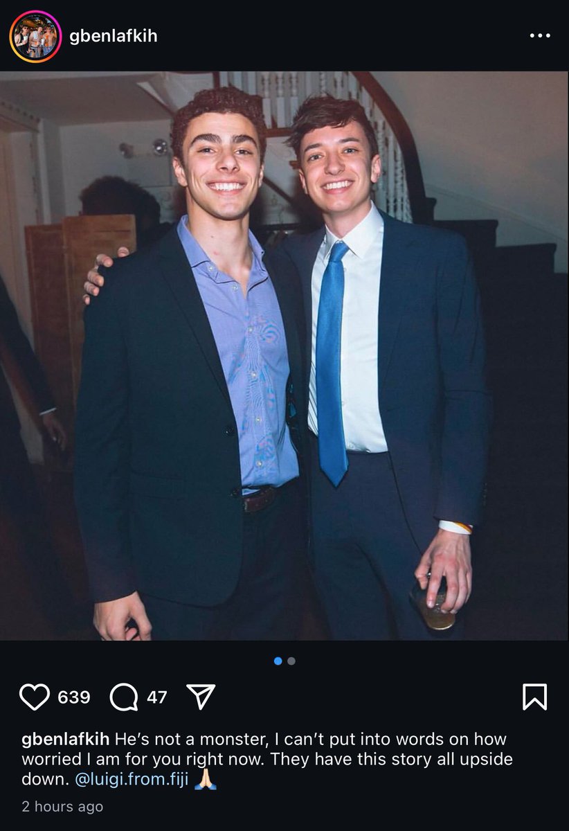 ProudSocialist's tweet photo. A friend of Luigi Mangione just posted this to Instagram:

“He’s not a monster…They have this story all upside down.” https://t.co/CCBJbT9aN6