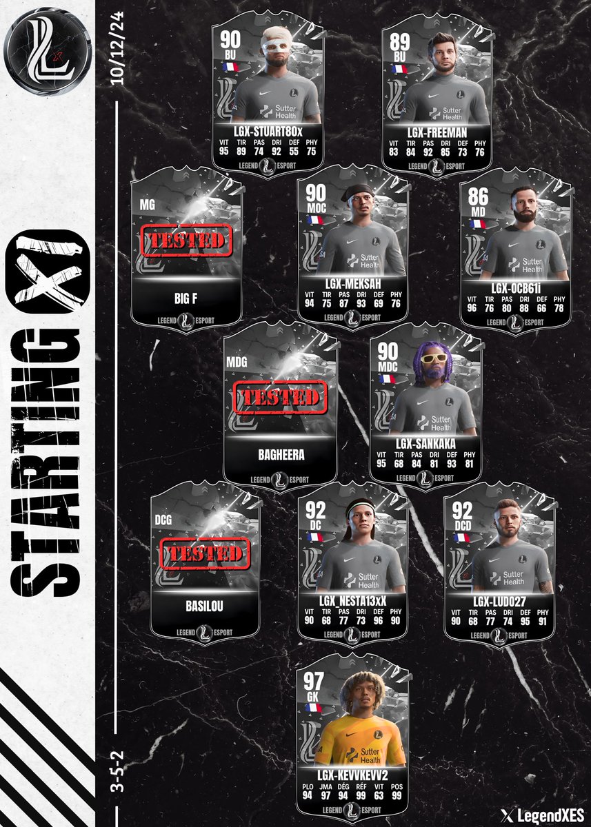 Notre 11 prêt à s’engager dans cette dernière semaine de compétition ⚡️

Here we go Legends 🔥