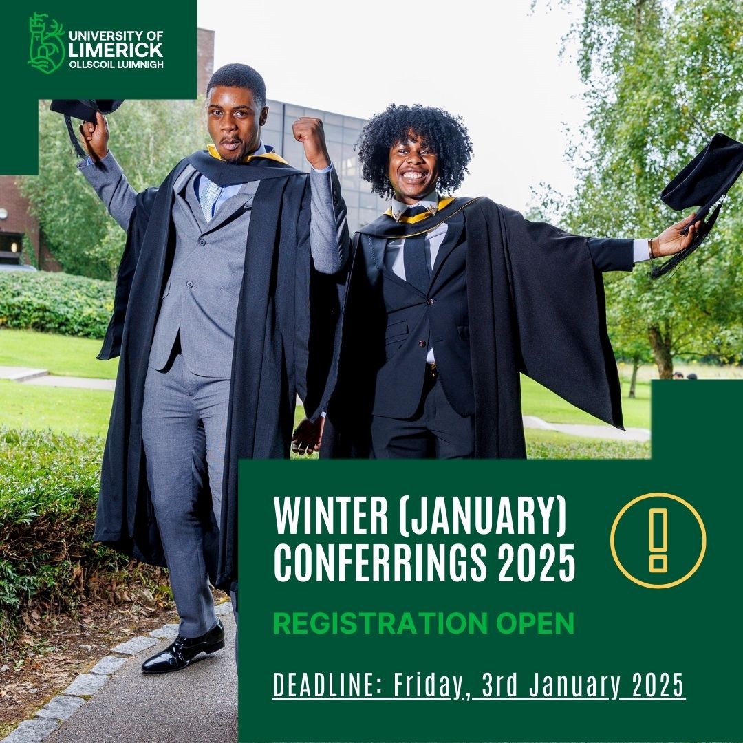 Attention January Graduands ‼️

Registration for the Winter 2025 Conferrings is now open 🎓❄️

Please check your student and personal emails for all the important information📧

Deadline to register: Friday, 3rd January 2025 @ 17h00

#ulgraduation #studyatul