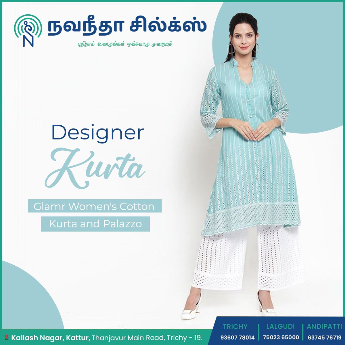NavaneethaSilks's tweet image. Unleash your inner fashionista with our luxurious designer kurta! Ideal for festive celebrations or casual outings.💃
#KurtaCollection
Navaneetha Silks 
Kailash Nagar, Kattur, Thanjavur Main Road, Trichy
👉𝐂𝐨𝐧𝐭𝐚𝐜𝐭 𝐮𝐬 𝐯𝐢𝐚 𝐖𝐡𝐚𝐭𝐬𝐀𝐩𝐩 𝐚𝐭 93607 78014.