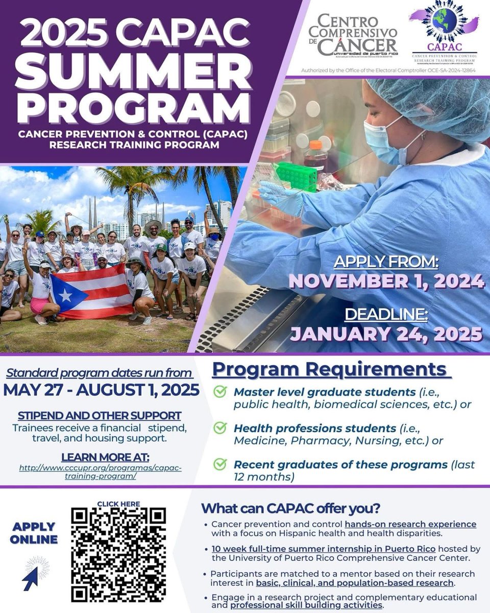 JPS_RLAB's tweet image. Proud to be a participating lab in CAPAC and looking forward to 2025 trainees! Learn more here: lnkd.in/e77mjh8X

Applications are in full swing! lnkd.in/eFfFgPmP

#ResearchProgram #CancerResearch #Summer2025 #StudentResearch #CAPAC2025 #JPSRLab