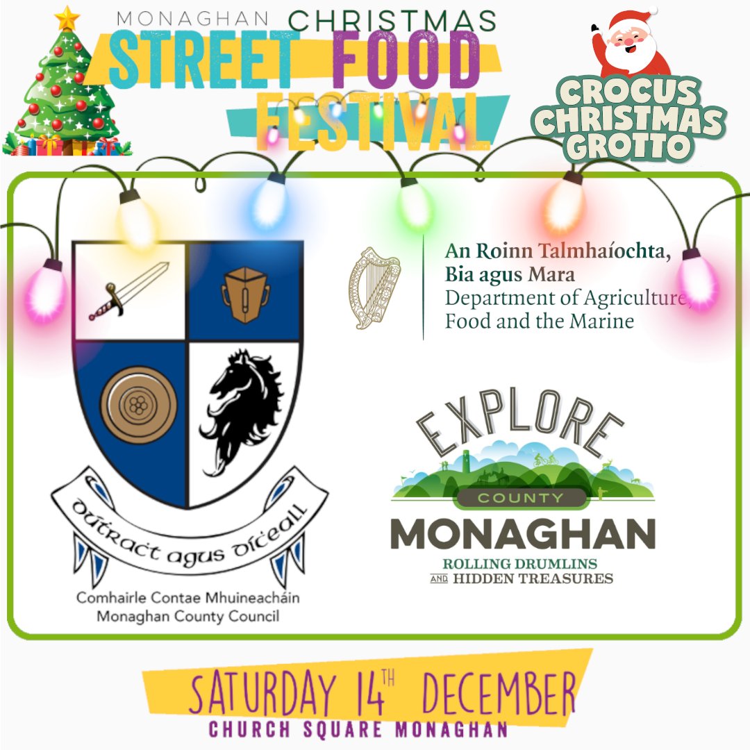 Taste of Monaghan (@tasteofmonaghan) on Twitter photo 🎄Monaghan Christmas Street Food Festival is almost here! 🎄
Big thanks to our sponsors: <a href="/MonaghanCoCo/">Monaghan County Council</a>, <a href="/MonaghanTourism/">MonaghanTourism</a> , and the <a href="/agriculture_ie/">Dept of Agriculture, Food and the Marine</a> for making this magic happen.
Join us Saturday, Dec. 14th for festive fun & 50+ exhibitors! 🎁🍴
#MonaghanChristmasFestival 🎄Monaghan Christmas Street Food Festival is almost here! 🎄
Big thanks to our sponsors: <a href="/MonaghanCoCo/">Monaghan County Council</a>, <a href="/MonaghanTourism/">MonaghanTourism</a> , and the <a href="/agriculture_ie/">Dept of Agriculture, Food and the Marine</a> for making this magic happen.
Join us Saturday, Dec. 14th for festive fun & 50+ exhibitors! 🎁🍴
#MonaghanChristmasFestival