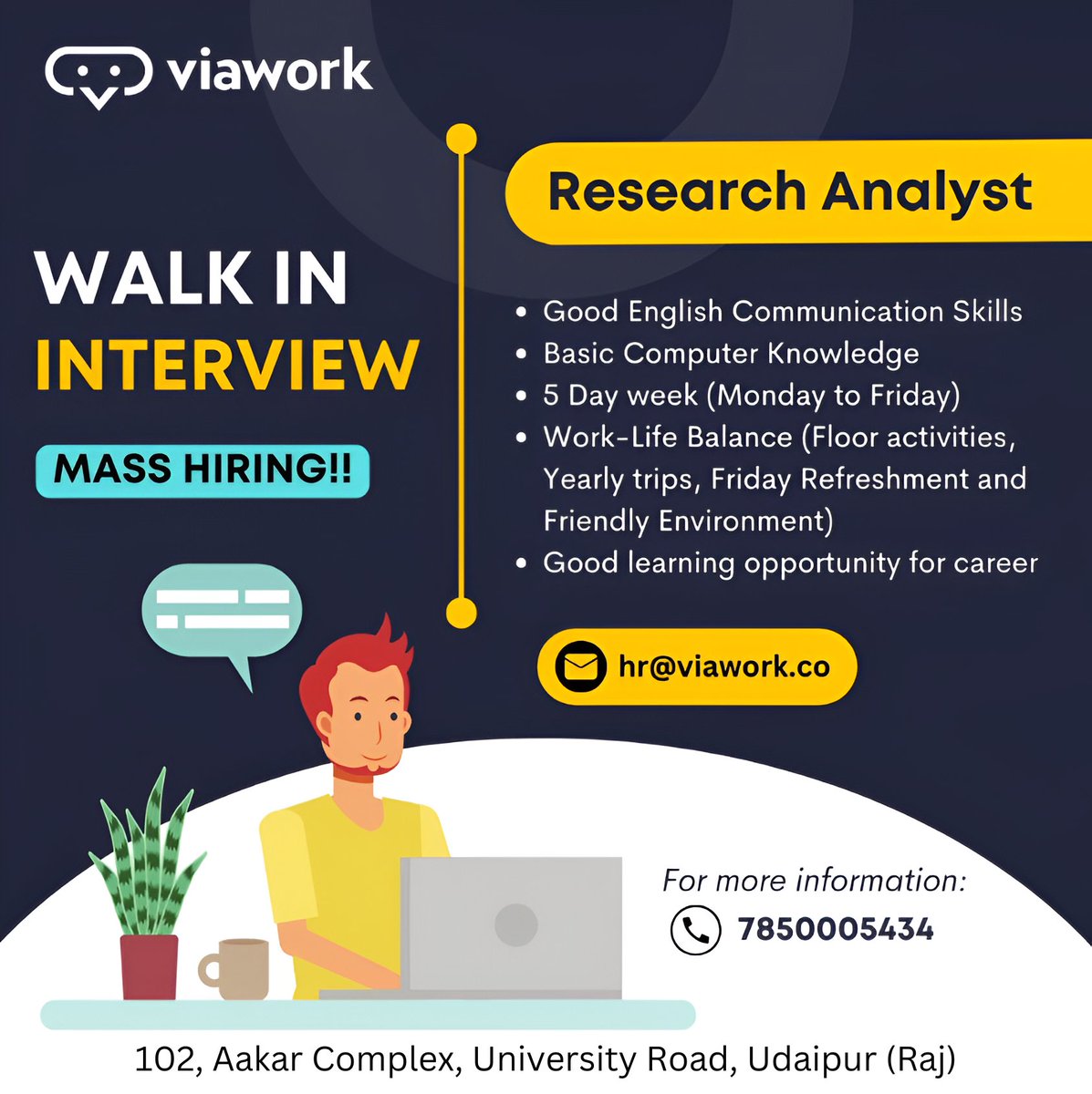 ViaworkBusiness's tweet photo. We Are Hiring: Research Analyst
.
Apply Now: hr@viawork.co
.
#hiring #wearehiring #viawork #viaworkbusinesssolutions https://t.co/cB5eRS15v8
