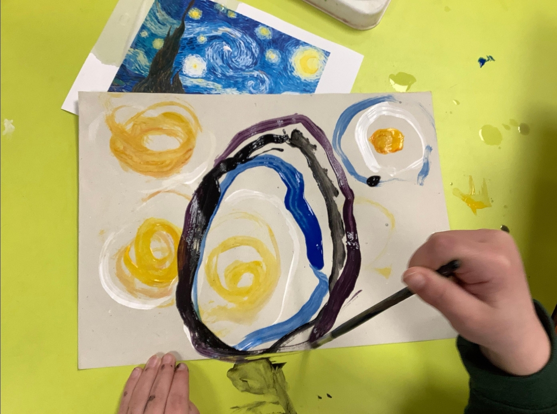 EACTBannermanRd's tweet image. Reception have been looking at Light and Dark in art this term. We have found out about the artist Vincent Van Gogh and completed pieces of work inspired by Starry Night and Sunflowers. #curiousity #believeyoucan