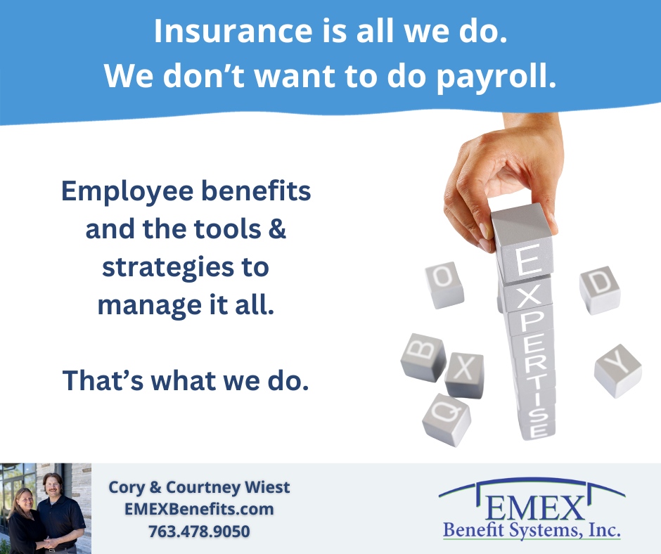 EmexBenefits's tweet image. Payroll is not our jam...but insurance for you and your employees DEFINITELY is!
#NoBundleInsurance #WeLoveInsurance #EMEXCanHelp