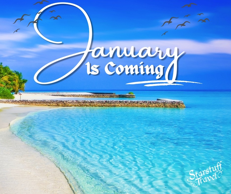 StarstuffTravel's tweet photo. Don't let the cold and winter blues sneak up on you. Escape the icy grip of frosty days and trade snowflakes for sea waves!
#EscapeWinter #BeachBound #JanuaryGetaway https://t.co/xhVQ9zUXZN