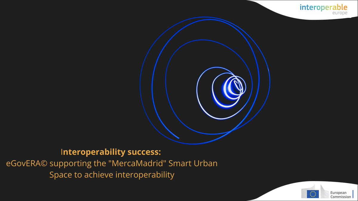 Interoperable Europe (@interoperableeu) on Twitter photo The <a href="/MADRID/">Ayuntamiento Madrid</a> City Council used the #eGovERA Reference Architecture to make its #MercaMadrid Smart Urban Space successfully #interoperable!
Discover the project supervisor's view on working with #eGovERA here:
👉europa.eu/!hYvYqT
#DataSpace #interoperability #SmartCity The <a href="/MADRID/">Ayuntamiento Madrid</a> City Council used the #eGovERA Reference Architecture to make its #MercaMadrid Smart Urban Space successfully #interoperable!
Discover the project supervisor's view on working with #eGovERA here:
👉europa.eu/!hYvYqT
#DataSpace #interoperability #SmartCity
