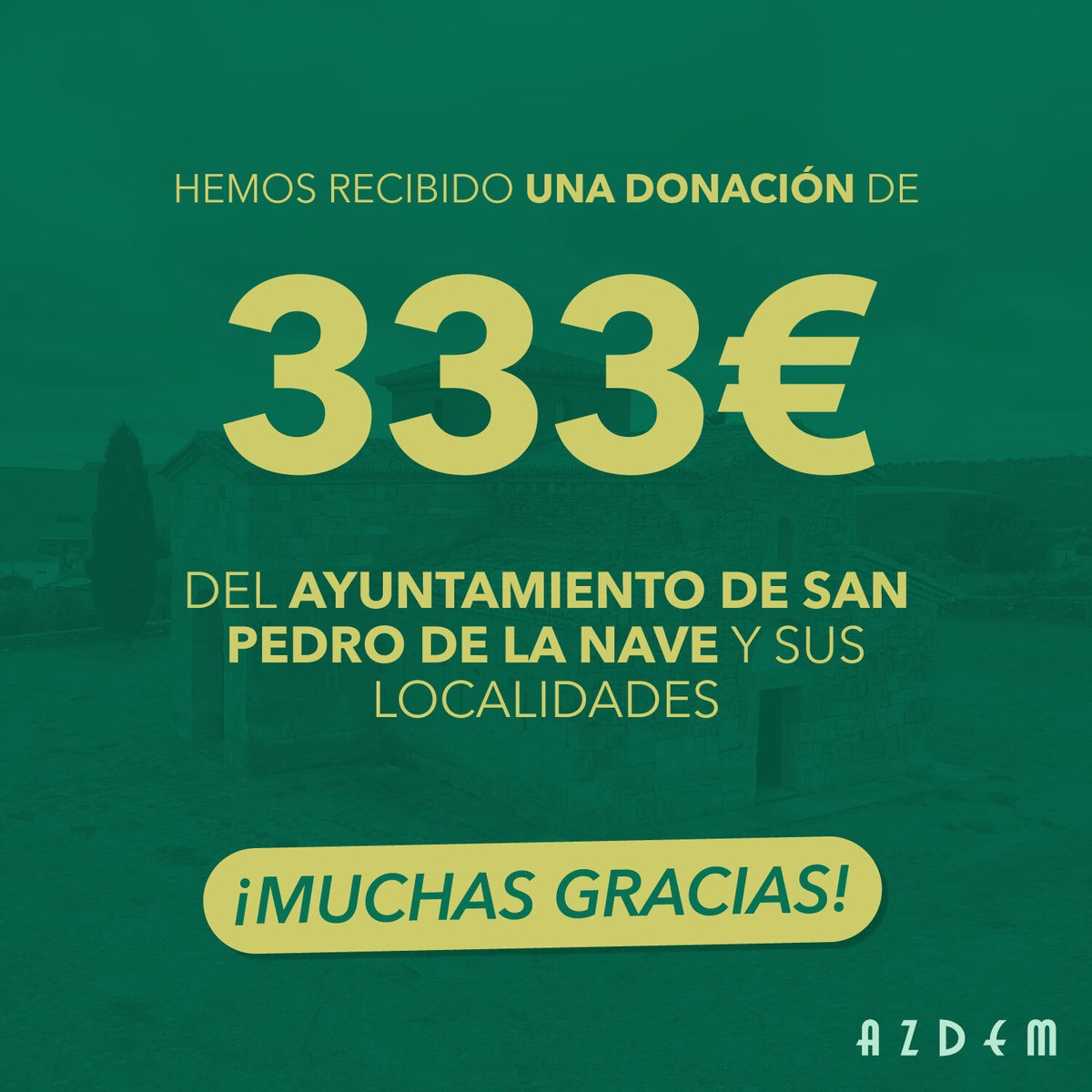 El Ayuntamiento de San Pedro de la Nave y sus localidades nos adelantan el regalo de Navidad, haciendo una donación de 333€ que destinaremos al mantenimiento de los servicios socio-sanitarios que prestamos en la provincia.
#azdem #esclerosis #esclerosisZamora #Zamora