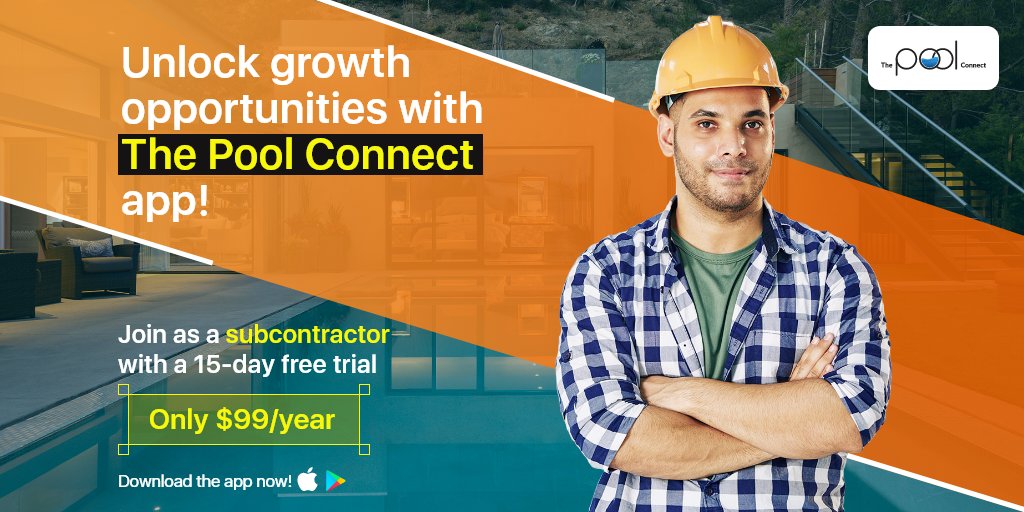 pool_connect's tweet photo. ✅ Join as a subcontractor and experience the convenience of managing jobs, networking with top contractors, and growing your business—all in one place.

📲 Don’t wait—download the app today!
📱 App Store: https://t.co/vsNavNbxzd
📱 Play Store: https://t.co/w1Qhwq7R6a

#poolwork https://t.co/eSLn7FuPRn