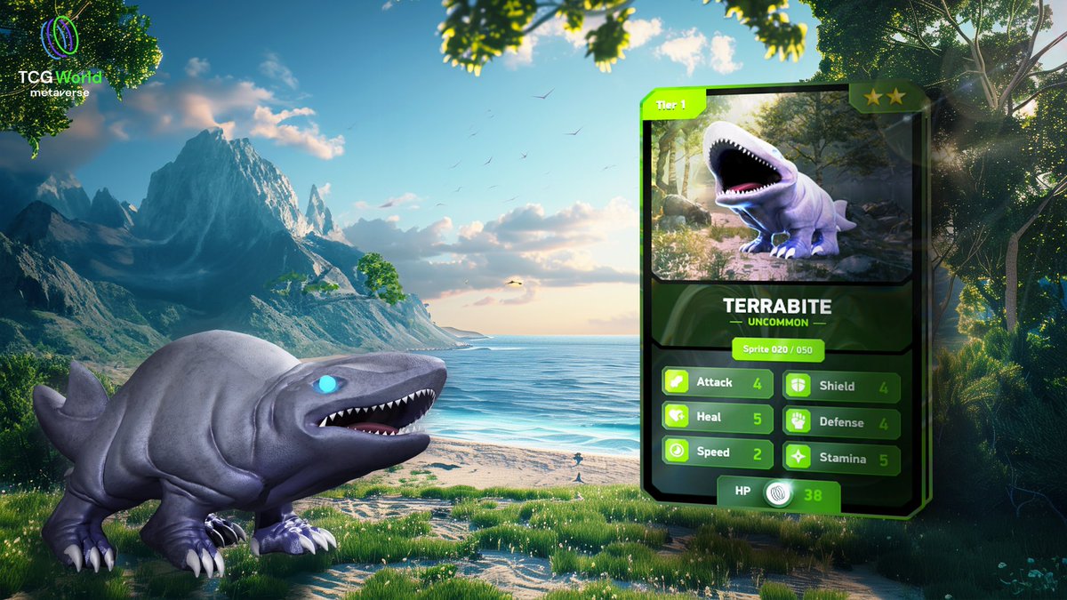 PlayTCGWorld's tweet image. Keep an eye out for TERRABITE! 🦈

Level him up and prepare for something truly next level 🔝 

HP: 38
Tier 2 HP?! 👀

Don’t sleep on this guy 🤝