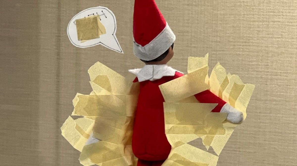 Looks like Buddy the Elf got himself into a sticky situation! 🧻🎄 Taped to the conference room glass with no way to call for help—don’t worry, Buddy, we’re experts in resolving binding issues. 😉 #ElfOnTheShelf #VannAttorneys