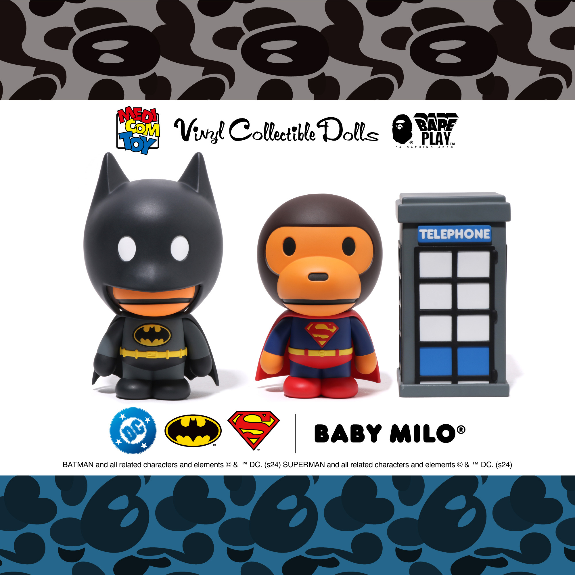A BATHING APE - VCD BABY MILO(R) BATMAN &amp; SUPERMAN 2個セット A BATHING APE - VCD BABY MILO(R) BATMAN & SUPERMAN 2個セット