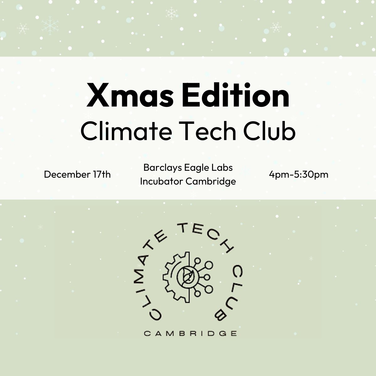 Book your FREE tickets for the final Climate Tech Club of 2024, hosted at the home of Carbon13, Cambridge Cleantech, and Eagle Labs on December 17th!

BOOK NOW: tinyurl.com/CTC-dec-24

#CTC #ClimateTech #Christmas #Holidays
