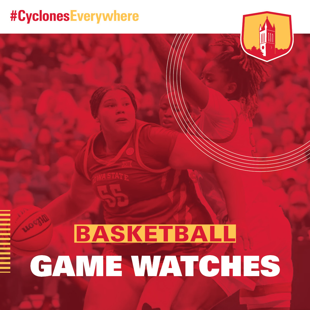 Check out our new Gamewatch Guide throughout the hoops season to see when and where your local club will gather. Find your gamewatch for CyHawk week!

🏀 WBB vs. Iowa - Wednesday | 8 p.m. CT (FS1)
🏀 MBB vs. Iowa - Thursday | 6:30 p.m. CT (FS1)

➡️ isualum.org/Gamewatch
