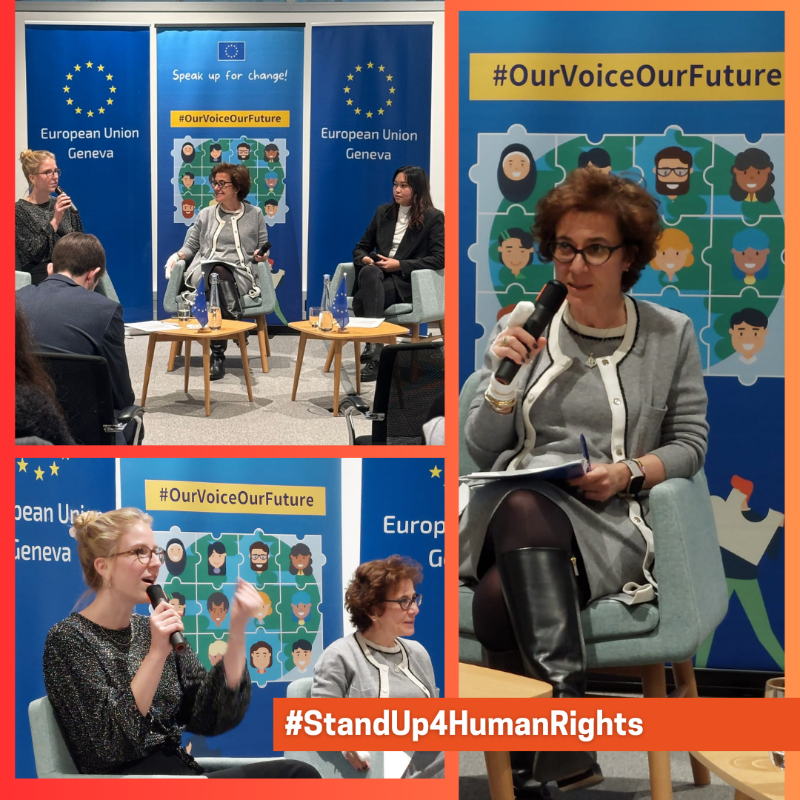 EU_UNGeneva's tweet photo. 🌎 Our Rights. Our Future. Right Now. 🌎
As we mark #HumanRightsDay we invited Deputy High Commissioner @NadaNashif to discuss with trainees of International Geneva the importance of human rights for a fair & just future.
#StandUp4HumanRights #InterNconnected #OurVoiceOurFuture