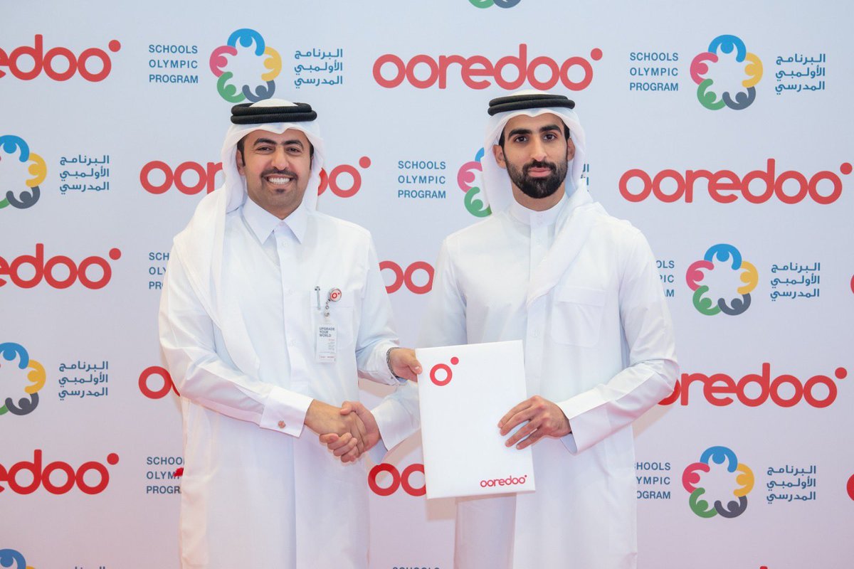 schoolsolympic's tweet photo. يعلن البرنامج الأولمبي المدرسي عن توقيع اتفاقية مع شركة أريدُ رائدة الاتصالات في قطر، تصبح بموجبها شركة أريدُ (شريك الاتصالات الرسمي) للنسخة الثامنة عشر من البرنامج الأولمبي المدرسي.

@OoredooQatar https://t.co/HVYMoTGAUh