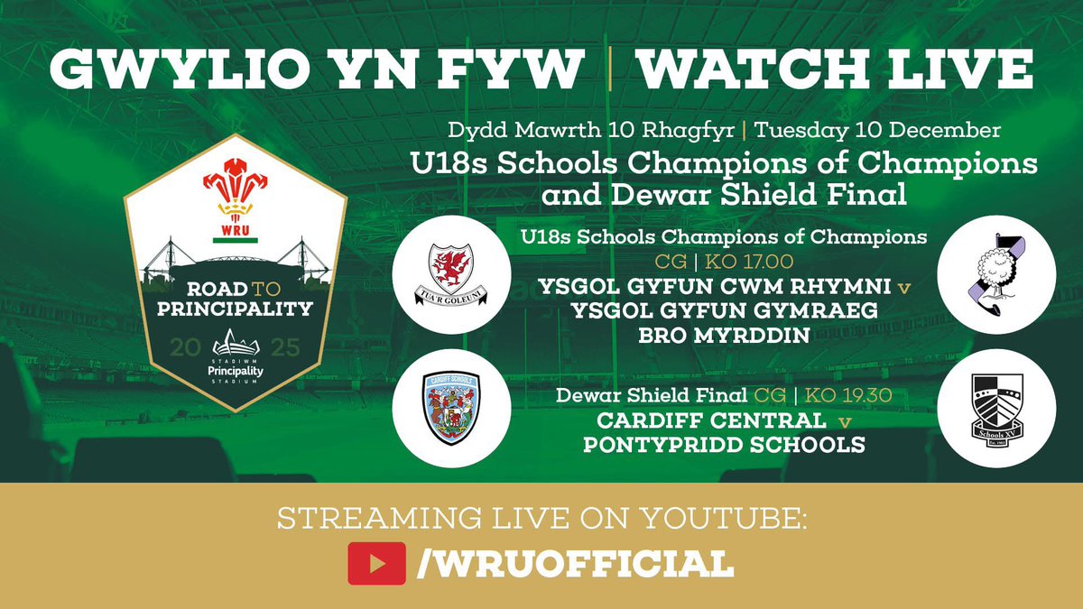 Mid District RU (@middistrictru) on Twitter photo Big one tonight <a href="/principalitysta/">Principality Stadium</a> good luck to all especially <a href="/PontyPSRU/">Ponty Schools U16s</a> in the <a href="/dewar_shield/">Dewar Shield</a> final, go well and enjoy the occasion ๐๐๐ Big one tonight <a href="/principalitysta/">Principality Stadium</a> good luck to all especially <a href="/PontyPSRU/">Ponty Schools U16s</a> in the <a href="/dewar_shield/">Dewar Shield</a> final, go well and enjoy the occasion ๐๐๐