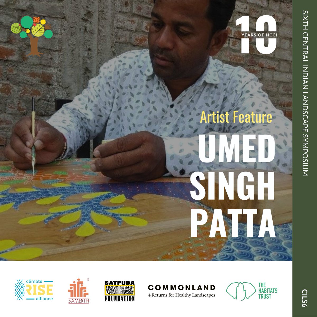 🌿 We’re excited to introduce Umed Singh Patta, an accomplished Gond artist who will be unveiling his artwork at the opening ceremony of CILS6! Attendees will have the opportunity to meet him and purchase his work at the haat. #GondArt #Jugalbandi
