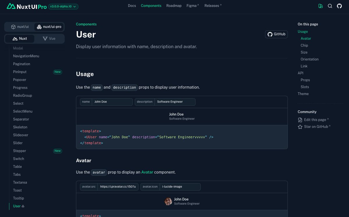 maximepvrt's tweet image. 🎉 The documentation for the first #NuxtUI Pro v3 component is now live! 🚀

A huge shoutout to @benjamincanac  for the incredible work on the library, and a big thank you to @Atinux for publishing this first piece of documentation, it’s a great milestone. 🙌

#Nuxt #VueJS #UI