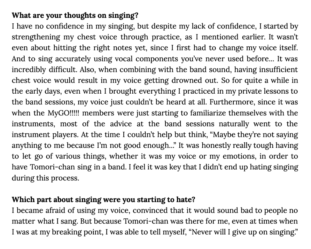 [Eng TL] Youmiya Hina on the pain of having to destroy her own voice so that Tomori could sing in a band