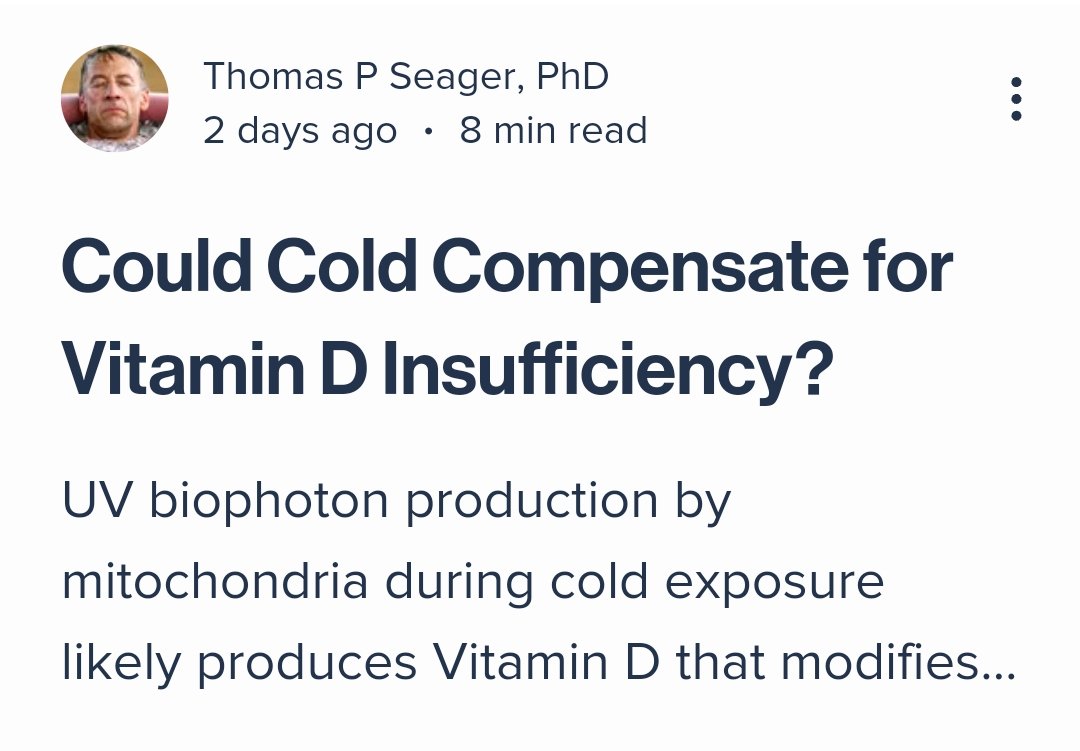 Mitochondria activated by cold will produce light inside the body. When that biophoton UV light reaches the right cholesterol molecule, it initiates production of Vitamin D -- without sunlight.
