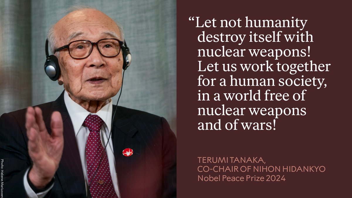 Terumi Tanaka, representative of 2024 peace laureate Nihon Hidankyo, gave a powerful speech today at the Nobel Peace Prize ceremony in Oslo. With stirring detail he recounted the events he witnessed on 9 August 1945 as a 13-year-old boy living 3 kilometers from the hypocenter of