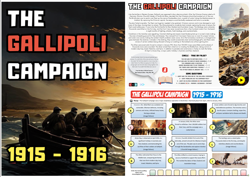 icHistory's tweet image. The Gallipoli Campaign 1915 + Anzacs - Free PDF history teaching resources, ideas and activities #historyteacher #ww1 #histedchat ⬇️ ⬇️⬇️ 📷ichistory.com/new-free.html