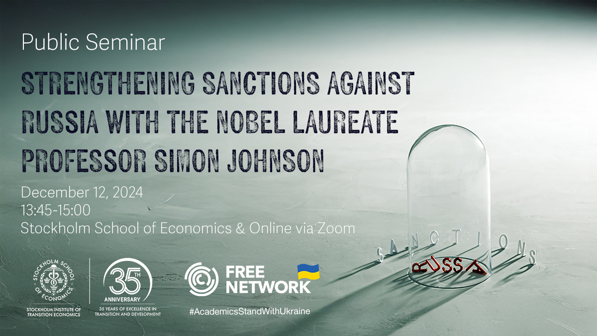 🎙️ Join SITE for a public seminar with Nobel laureate Prof. Simon Johnson!
📅 Topic: Strengthening Sanctions against Russia
🕒 When: Dec 12, 13:45–15:00 CET
📍 Location: SSE or online via Zoom
🔗 Learn more &amp; register here: hhs.se/en/about-us/ca…