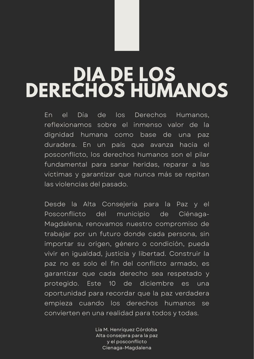 La Paz verdadera empieza cuando los derechos humanos se convierten en una realidad para todos y todas.