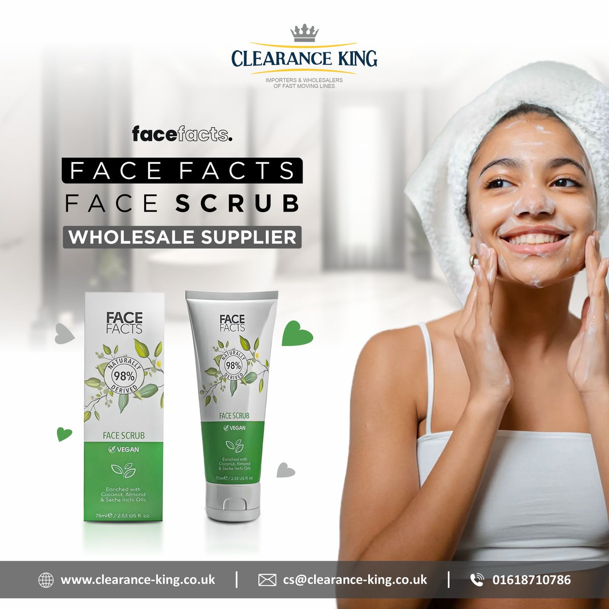 Clearancekinguk's tweet image. Face Facts Face Scrub Wholesale Supplier

Buy Face Facts Face Scrub Online Such As:
1.Face Facts Face Scrub 

For Order, Call at 0161 871 0786
Buy Online clearance-king.co.uk/face-facts-fac…

#facescrub #wholesalers #shopinuk #clearanceking #clearancesale #wholesalesuppliers #poundlineshop